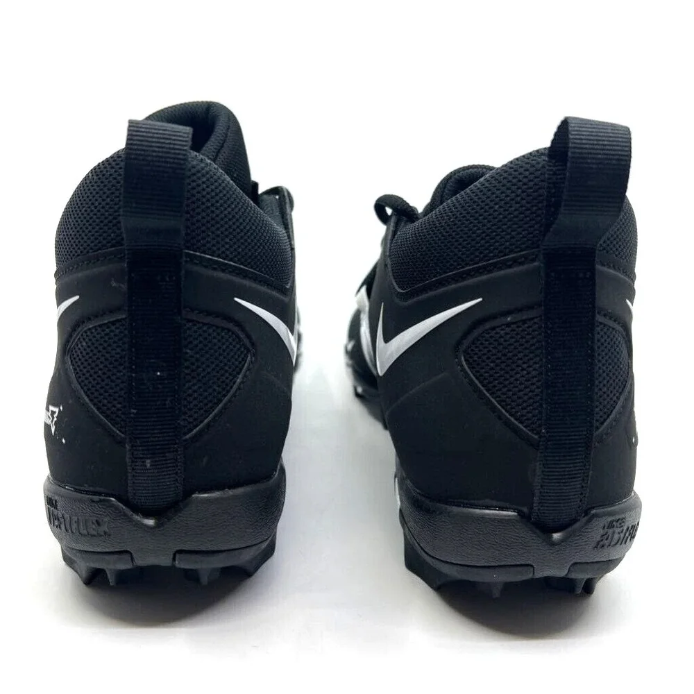 Nike Alpha Menace 3 Shark Football Cleats Mens 12.5 Black White New‎ Fastflex